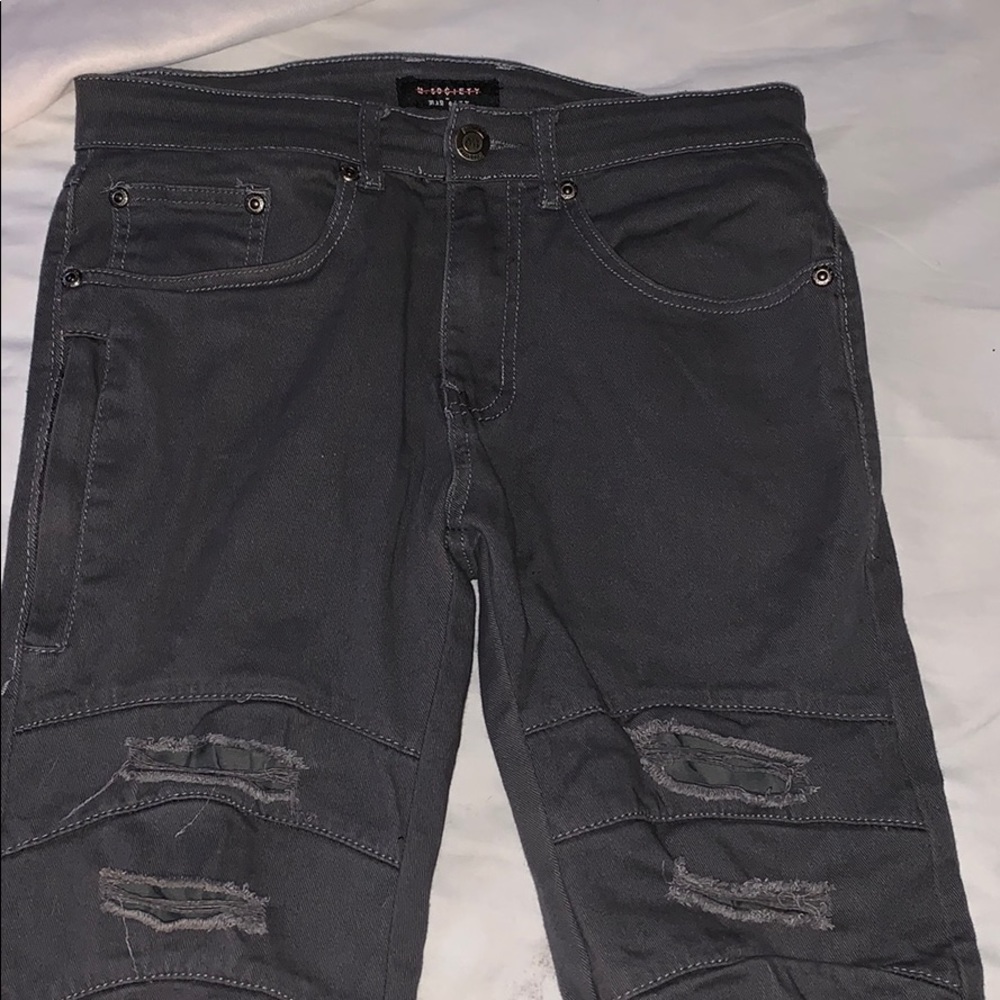 Grey ripped jeans